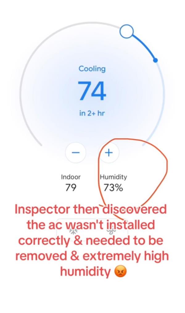 Necole explained that the air conditioning was installed incorrectly leading to high humidity in the house.