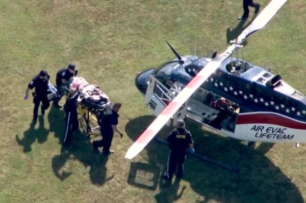 The scene outside Apalachee High School in Winder, Georgia, after reports of a school shooting Wednesday, Sept. 4, 2024.
